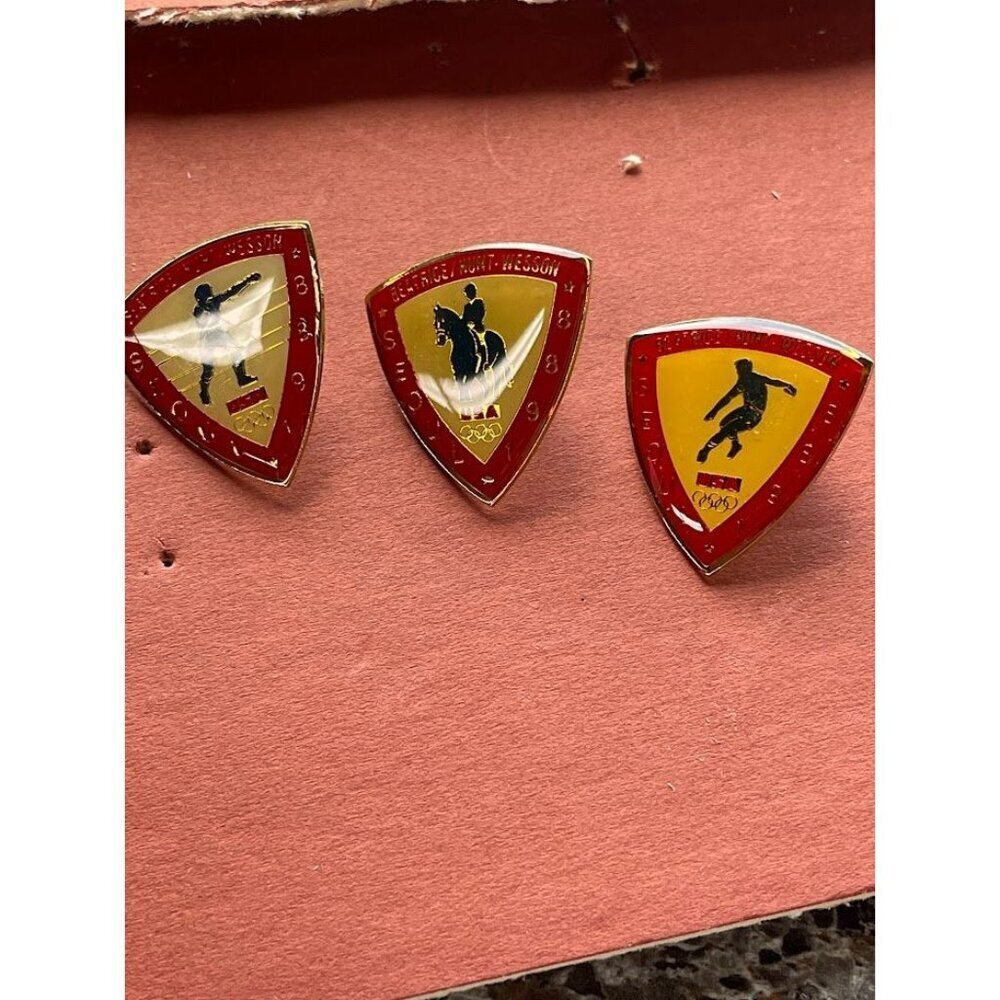 VINTAGE BOXING, HORSE, & SHOTPPUT 1988 Seoul Olympic‎ Team USA Lapel Pins Set